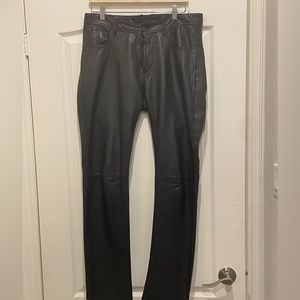 Men genuine leather pants size 32
